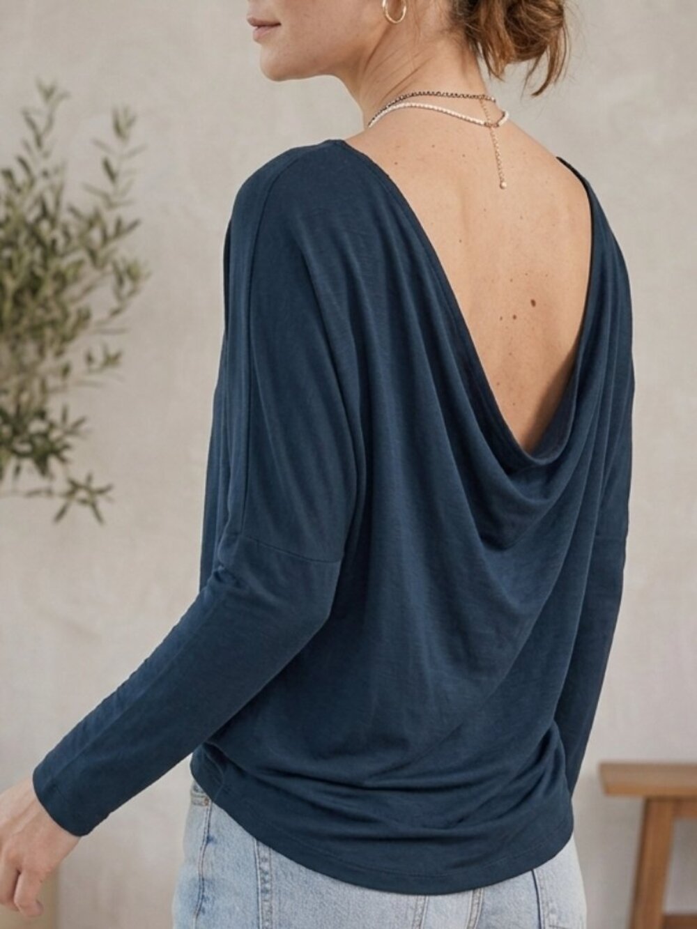 Aritzia Wilfred Free Orbit Backless Dolman Long Sleeve Top Green Teal Size XS